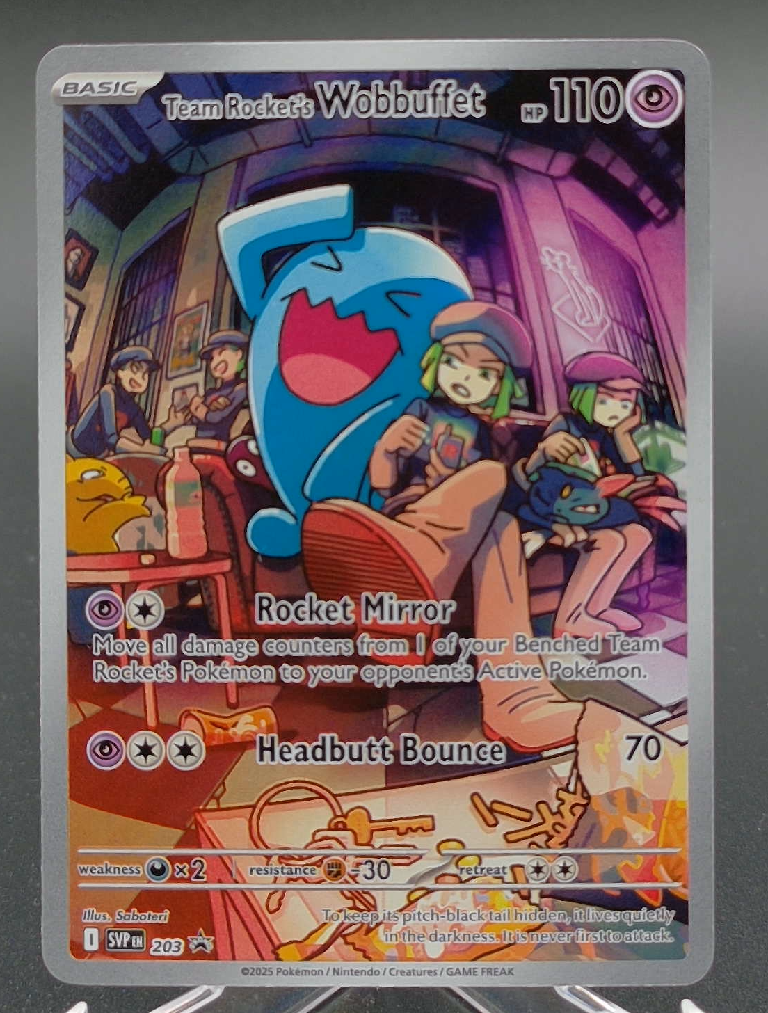 Team Rocket's Wobbuffet #203 — front