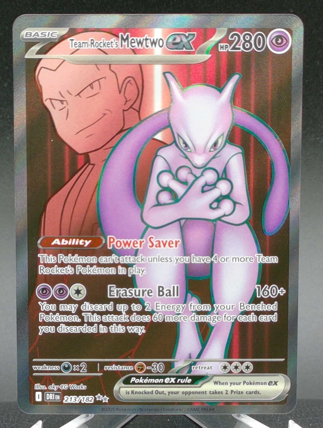 Team Rocket's Mewtwo ex #213 — front