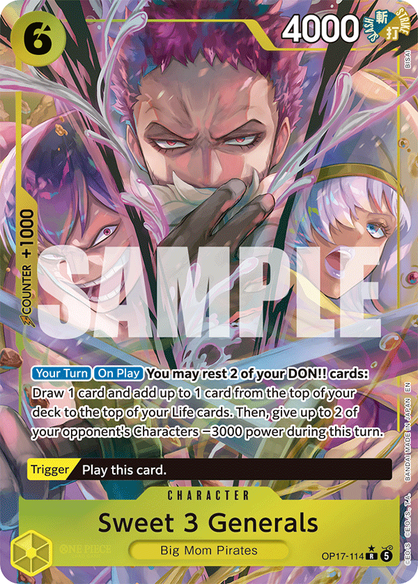 Sweet 3 Generals (Alternate Art) #OP17-114 (Parallel)